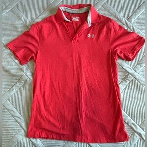 Under Armour Golf Polo, Loose HeatGear - Red Men’s Size Large